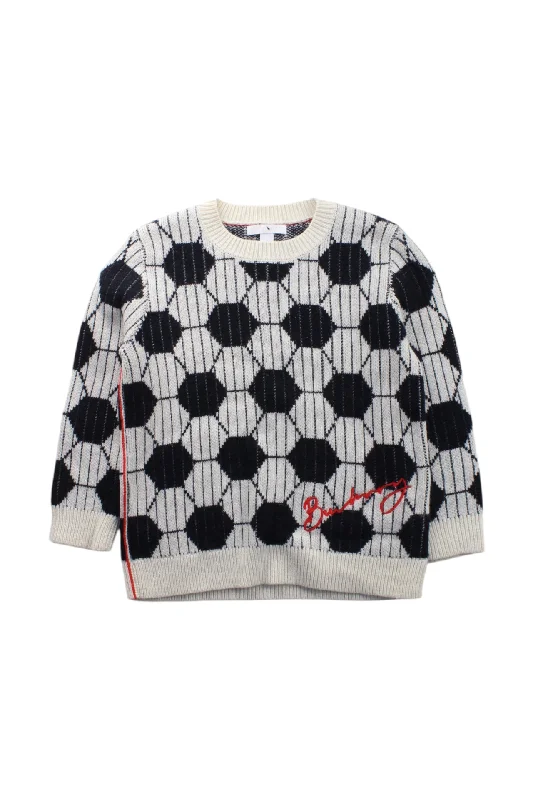 Men's Sweaters with Belt LoopsBurberry Geometric Knit Sweater, Size 6T