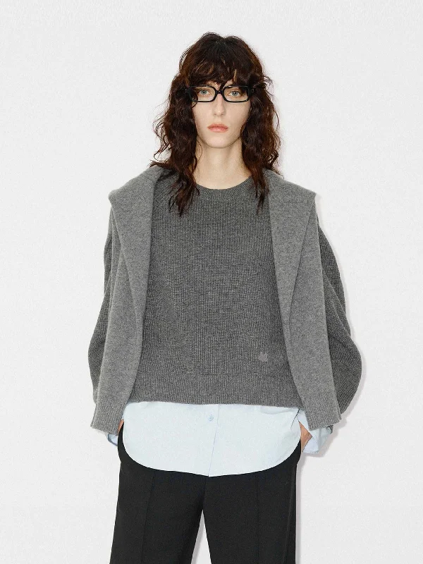 Men's Sweaters with Pockets and ZippersPaneled Detail Knit Sweater