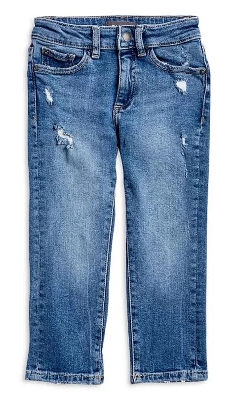 Men's Jeans for Everyday WearKid's Glacier Distressed Brady Slim Jeans In Mid Wash
