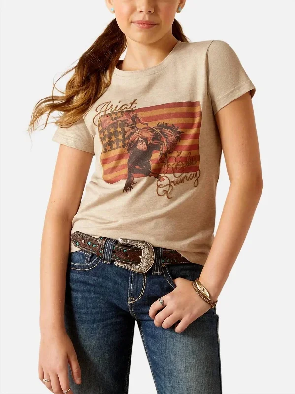 Classic Men's Button-Up ShirtsGirl's Flag Rodeo Quincy Tee In Gold
