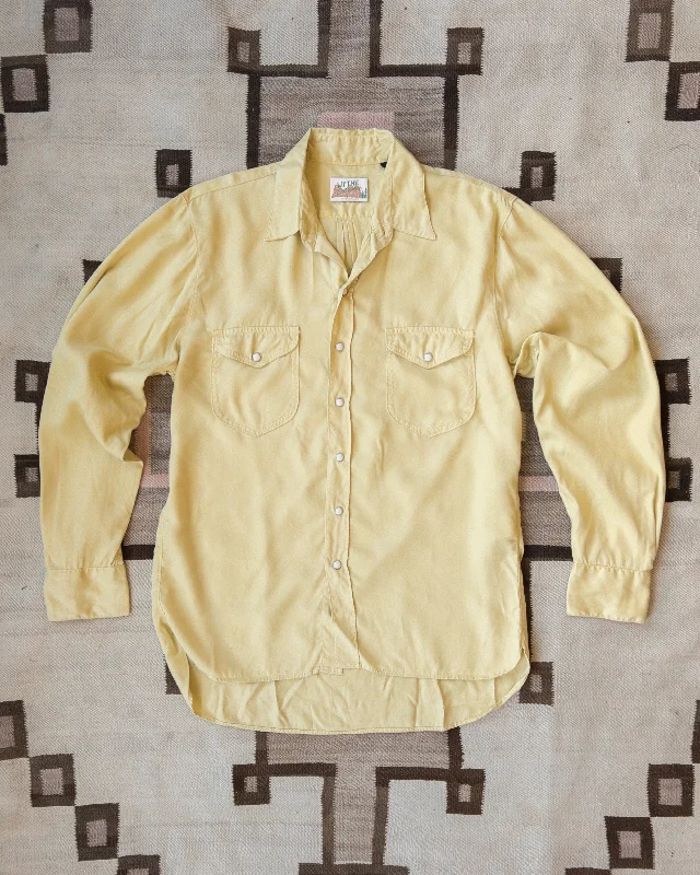 Men's Custom Dress Shirts for a Personalized FitTencel Gabardine Pearlsnap Shirt - Sunshine Men's Custom Dress Shirts for a Personalized FitTencel Gabardine Pearlsnap Shirt - Sunshine