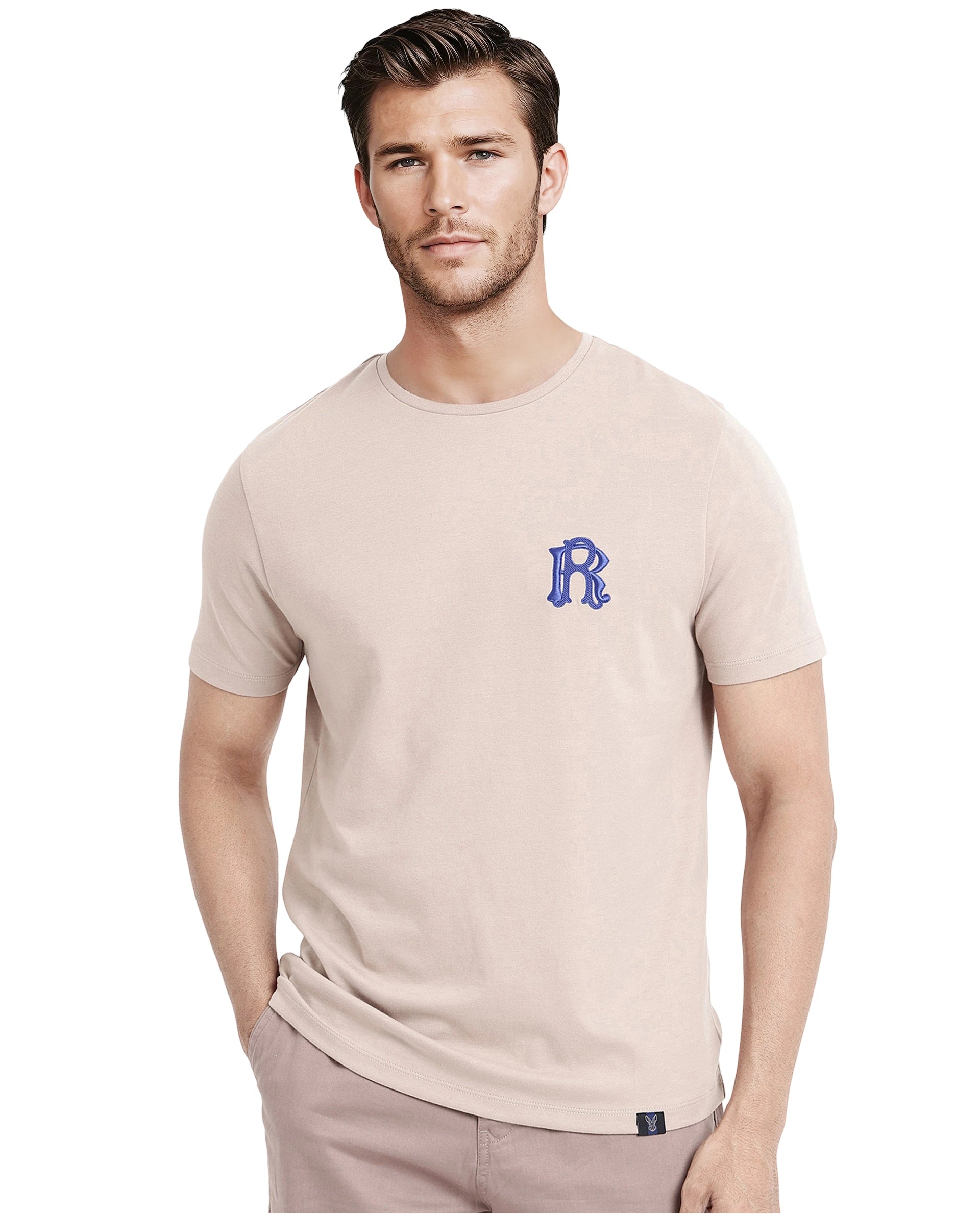 Men's Shirts for Outdoor ActivitiesRare Rabbit Men Lex Pastel Pink Cotton Polyester Fabric Short Sleeve Crew Neck Embroidery T-Shirt Men's Shirts for Outdoor ActivitiesRare Rabbit Men Lex Pastel Pink Cotton Polyester Fabric Short Sleeve Crew Neck Embroidery T-Shirt