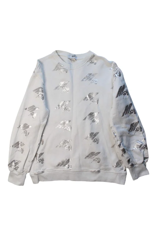 Men's Sweaters with Ribbed HemsMSGM Metallic Print Crewneck Sweatshirt 12Y