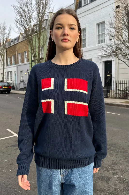 Men's Sweaters with Set-In SleevesNico Norway Flag Sweater