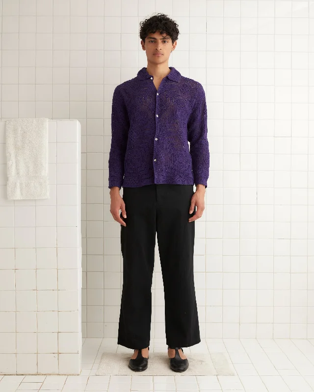 Men's Wrinkle-Free Shirts for Easy CareCrochet Overshirt - Purple