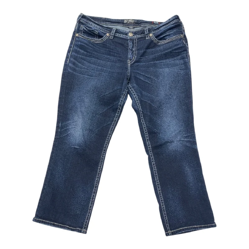 Inexpensive Rip and Tear Men's JeansJeans Cropped By Silver In Blue Denim, Size: 1x