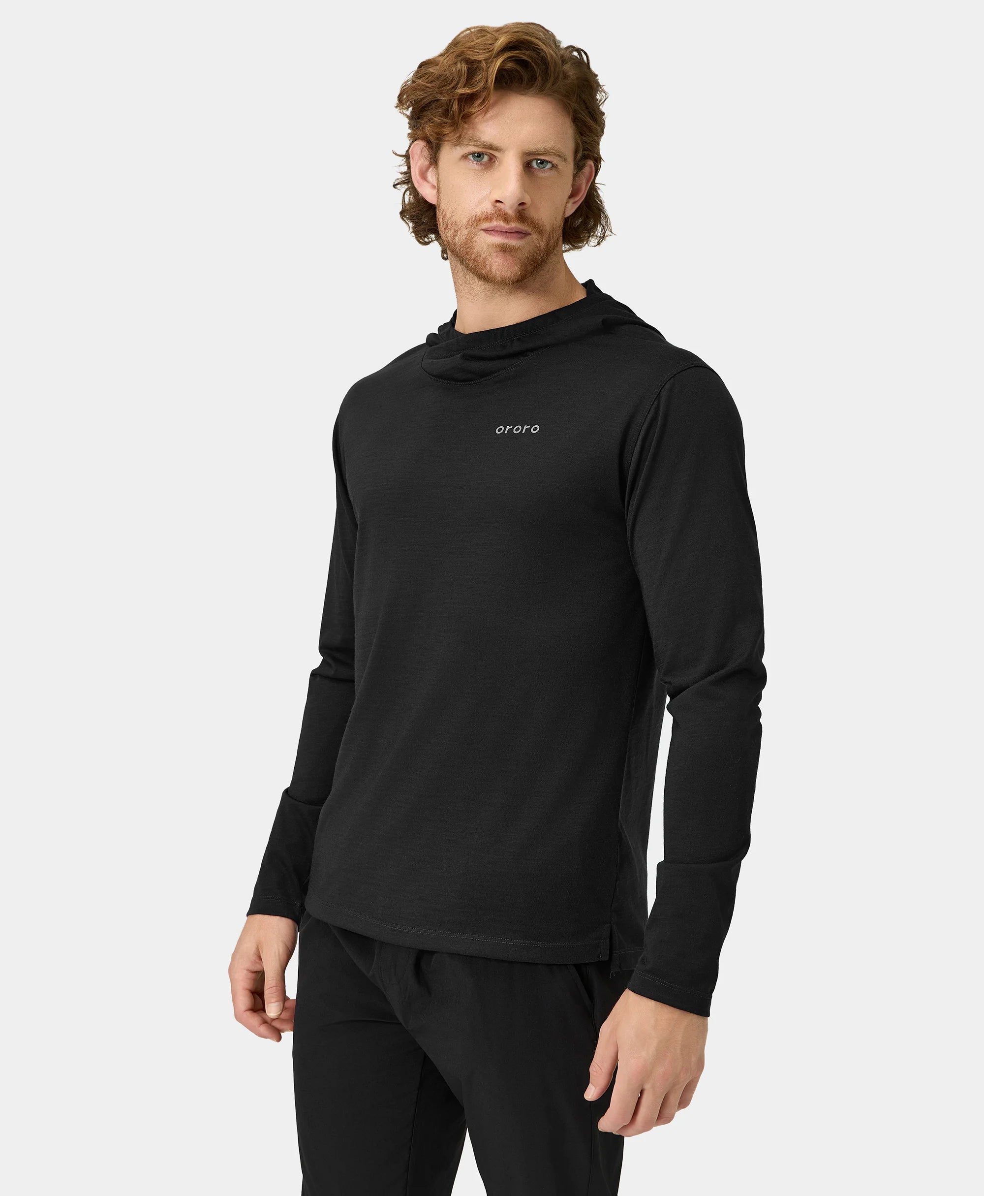Men's Hoodies for GymAoraki Unisex Merino Wool Blend Baselayer - Black