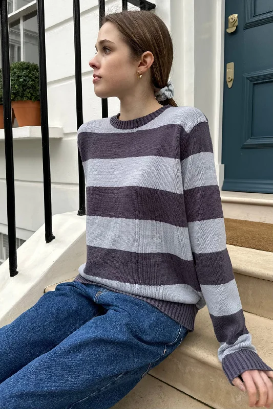 Men's Sweaters with Roll-Neck DesignsMartha Cotton Thick Stripe Sweater