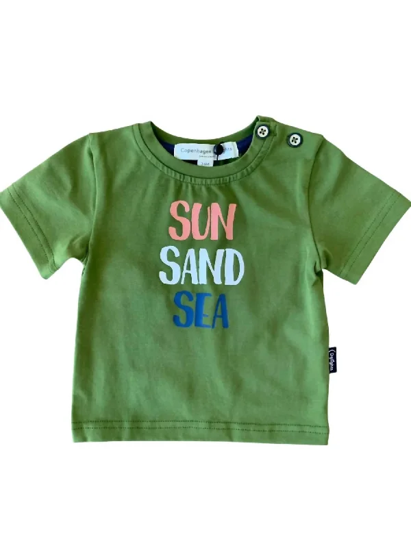 Durable Men's Work ShirtsKids' Sun Sand Sea Tee In Green