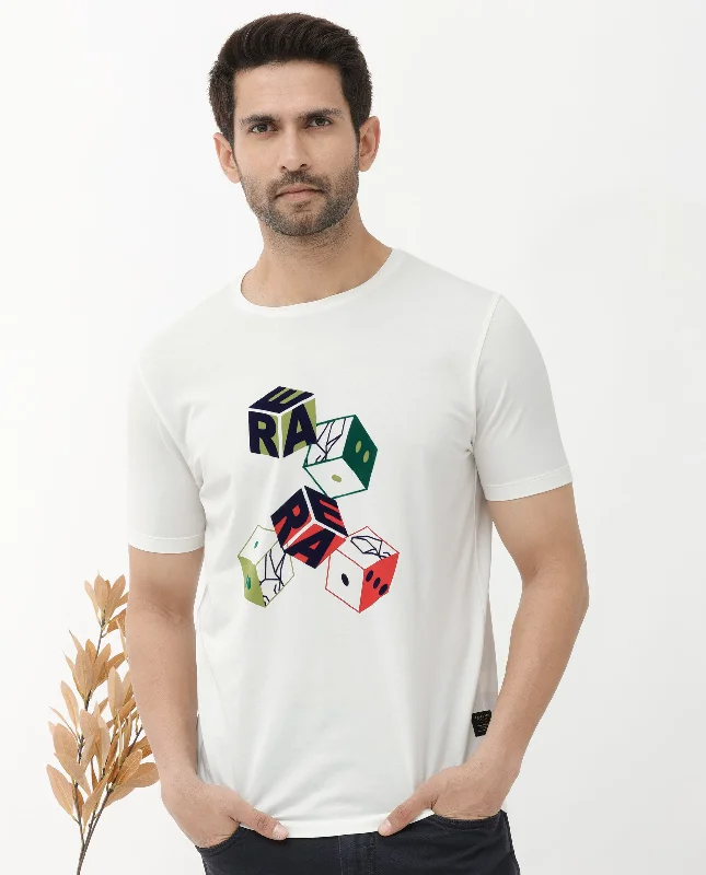 Men's Shirts with Convertible CollarsRare Rabbit Articale Men's Amon Off White Cotton Polyester Fabric Half Sleeves Graphic Print T-Shirt Men's Shirts with Convertible CollarsRare Rabbit Articale Men's Amon Off White Cotton Polyester Fabric Half Sleeves Graphic Print T-Shirt