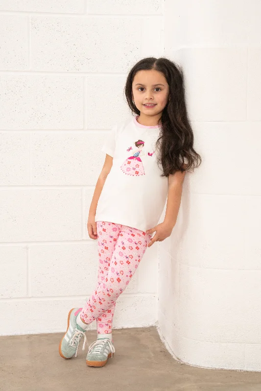 Men's Pants with Side PocketsMollie Leggings - Baby Pink Floral
