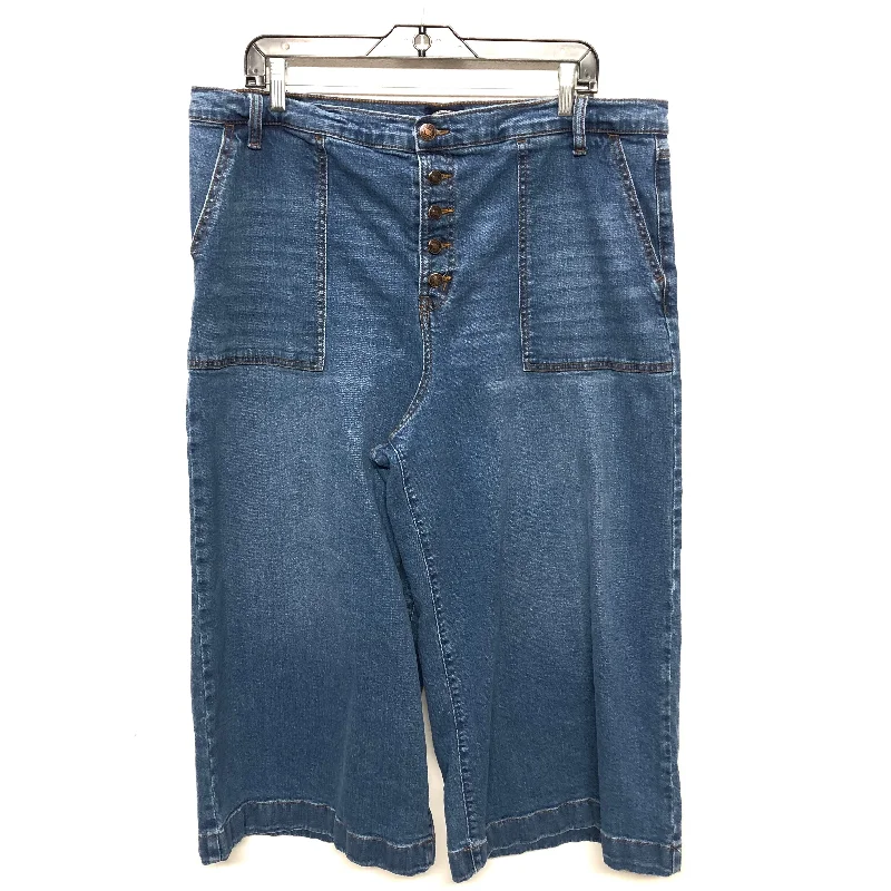 Fashionable Men's JeansJeans Wide Leg By Scoop In Blue Denim, Size:20