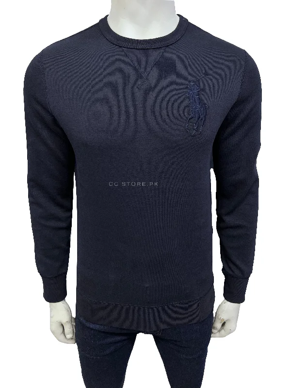 Men's Sweaters for Cold WeatherRL Big Pony Navy Blue Sweatshirt