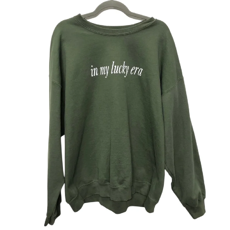 Stylish Men's Designer HoodiesSweatshirt Crewneck By Gildan In Green, Size:2X