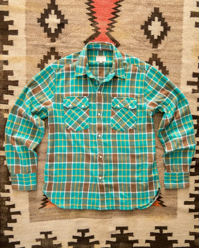 Men's Golf Shirts for On-Course StyleWashed Flannel Pearlsnap Shirt - Riverbend