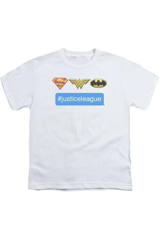Men's Shirts with Double-Breasted DesignsDC Comics Hashtag Justice League of America Short Sleeve Youth Tee / T-Shirt