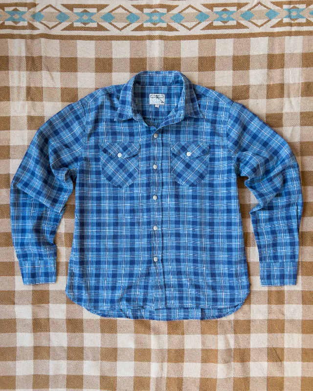 Men's Weekend Shirts for Leisurely OutingsCotton/Linen Hometeam Plaid Workshirt