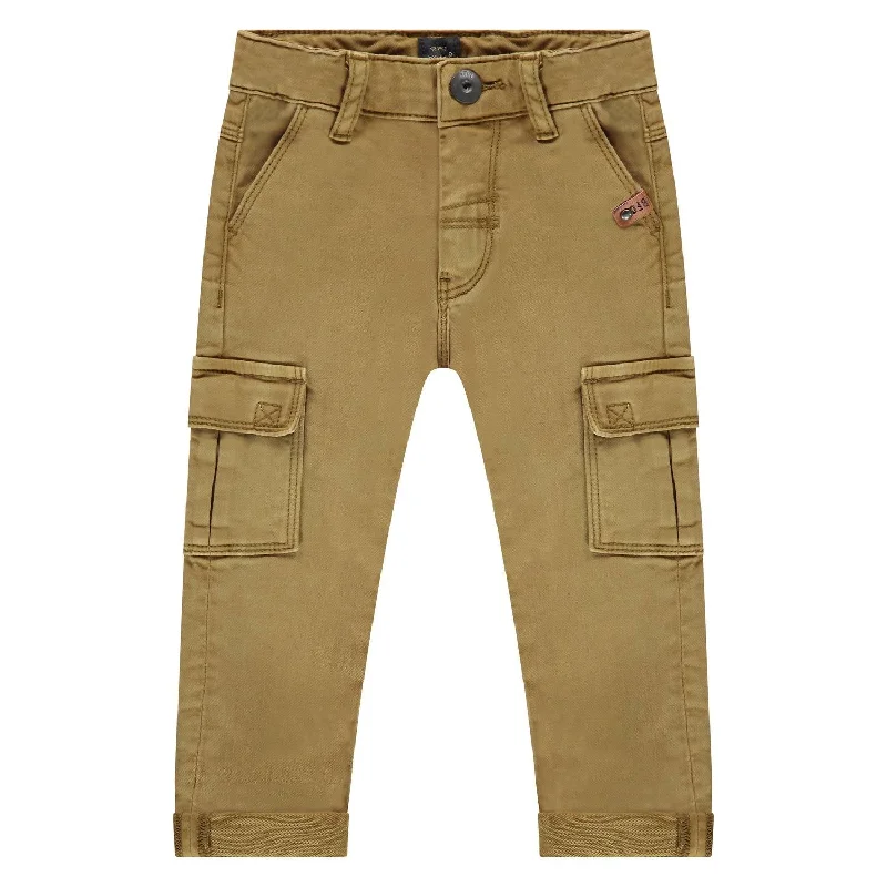 Leather Patch Embellished Men's JeansBoy's Cargo Pants In Olive