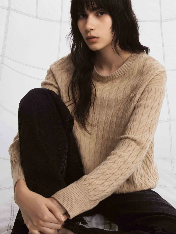 Men's Sweaters with ThumbholesCable Texture Knit Sweater