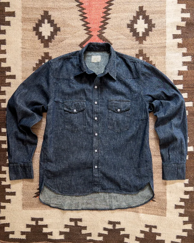 Men's Machine-Washable Shirts for ConvenienceDenim Pearlsnap Shirt - Rinsed Indigo Men's Machine-Washable Shirts for ConvenienceDenim Pearlsnap Shirt - Rinsed Indigo