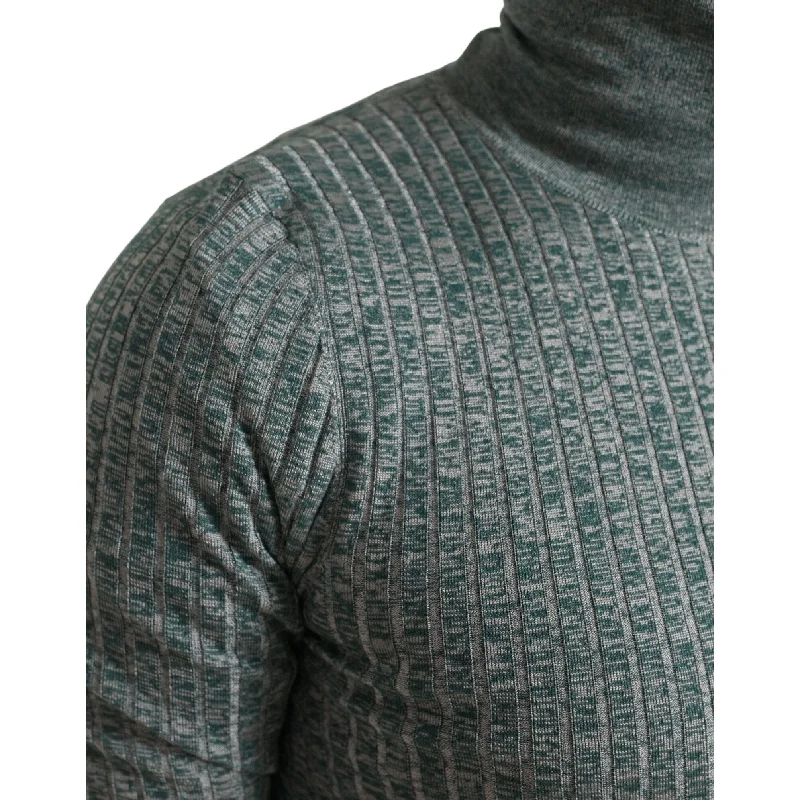 Patterned Men's Fair Isle SweatersDolce & Gabbana Elegant Green Turtleneck Pullover Men's Sweater Patterned Men's Fair Isle SweatersDolce & Gabbana Elegant Green Turtleneck Pullover Men's Sweater