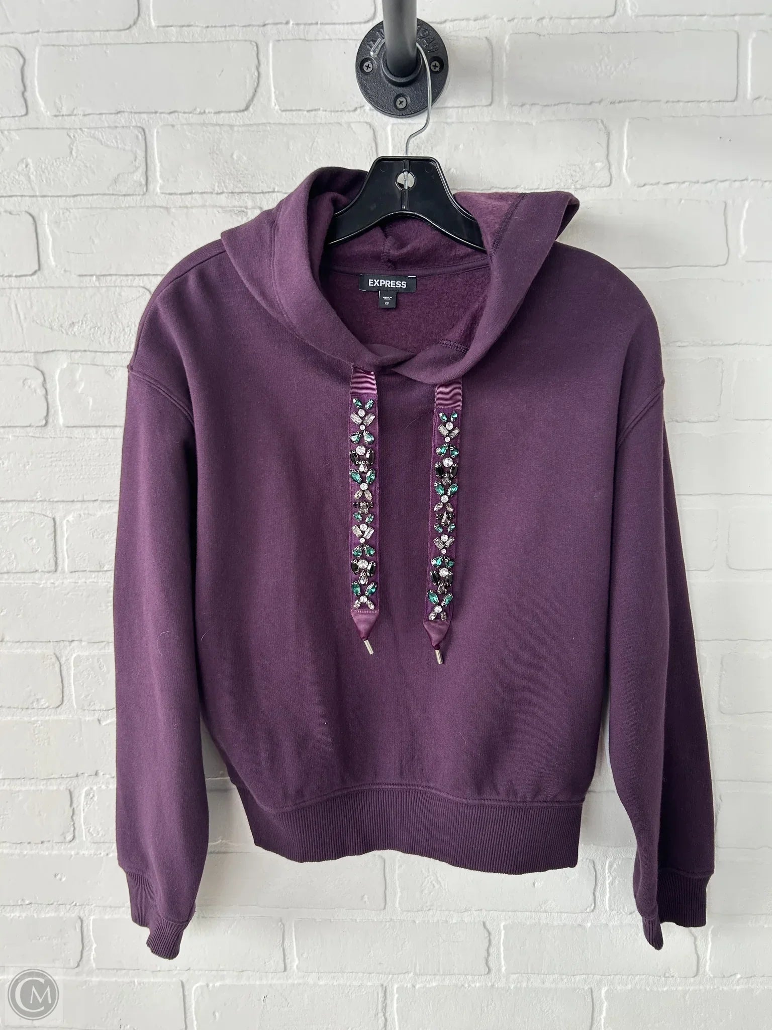 Men's Hoodies with Contrast Fabric PanelsSweatshirt Hoodie By Express In Purple, Size: Xs Men's Hoodies with Contrast Fabric PanelsSweatshirt Hoodie By Express In Purple, Size: Xs