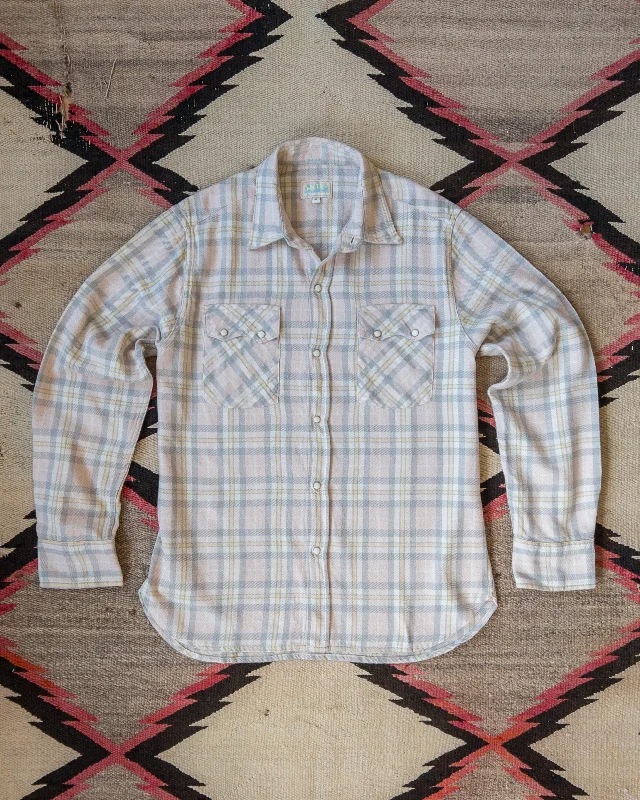 Men's Oxford Shirts for a Preppy StyleWashed Flannel Pearlsnap Shirt - Abiquiu Sunset Men's Oxford Shirts for a Preppy StyleWashed Flannel Pearlsnap Shirt - Abiquiu Sunset