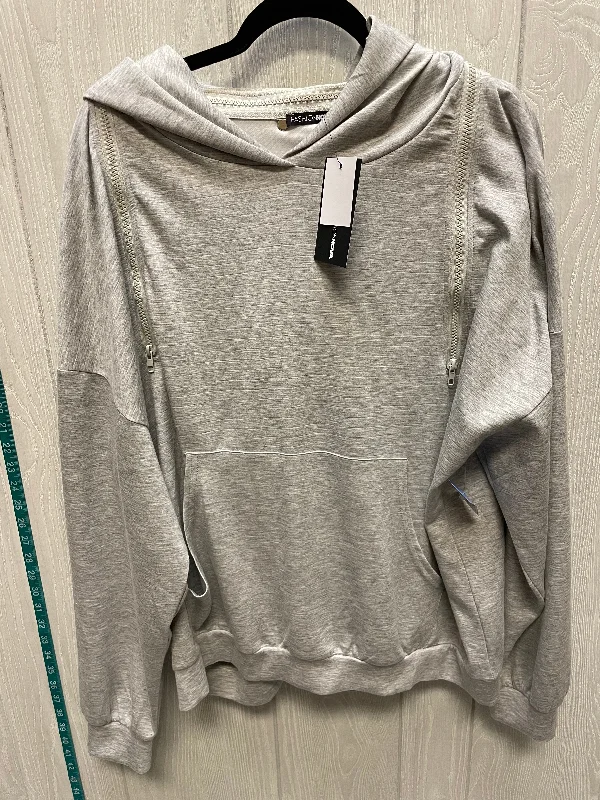 Men's Hoodies with LogoSweatshirt Hoodie By Fashion Nova In Grey, Size: 2x
