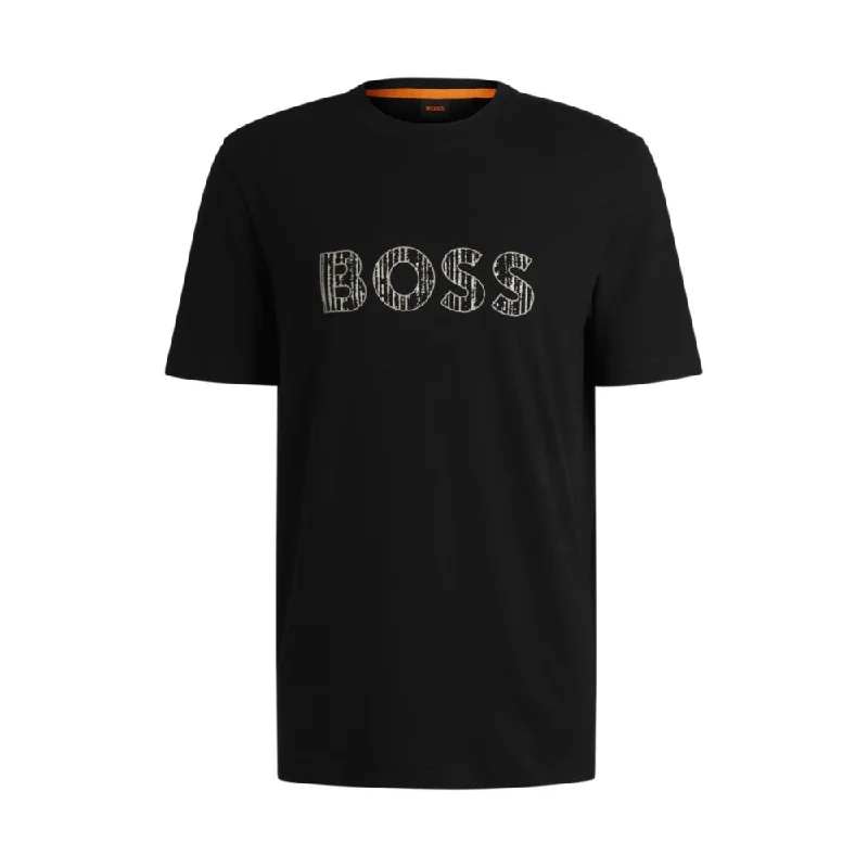Men's Three-Quarter Sleeved TopsCotton-jersey slim-fit T-shirt with logo print