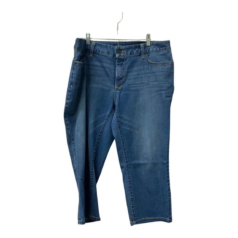 High-Waisted Men's JeansJeans Cropped By St Johns Bay In Blue, Size:16
