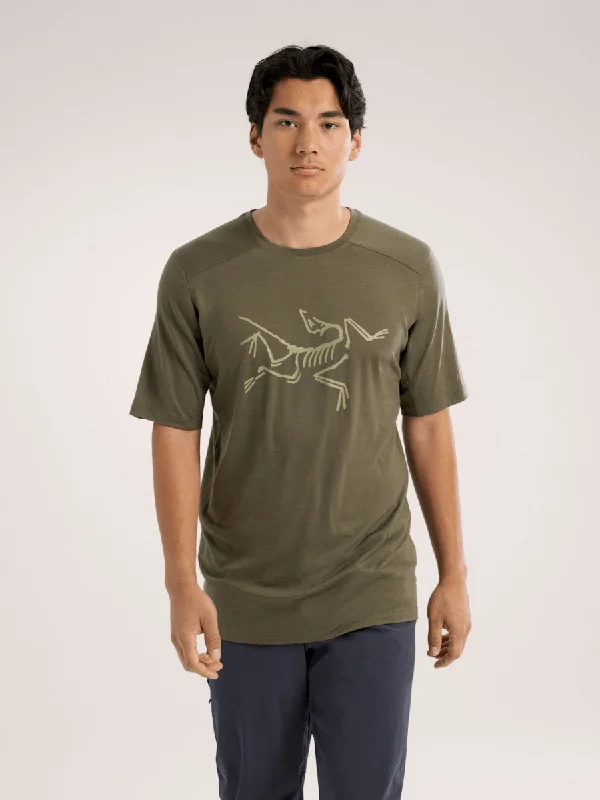 Men's Pattern Mixing Shirts for Creative StyleIonia Merino Wool Logo Shirt SS Men's
