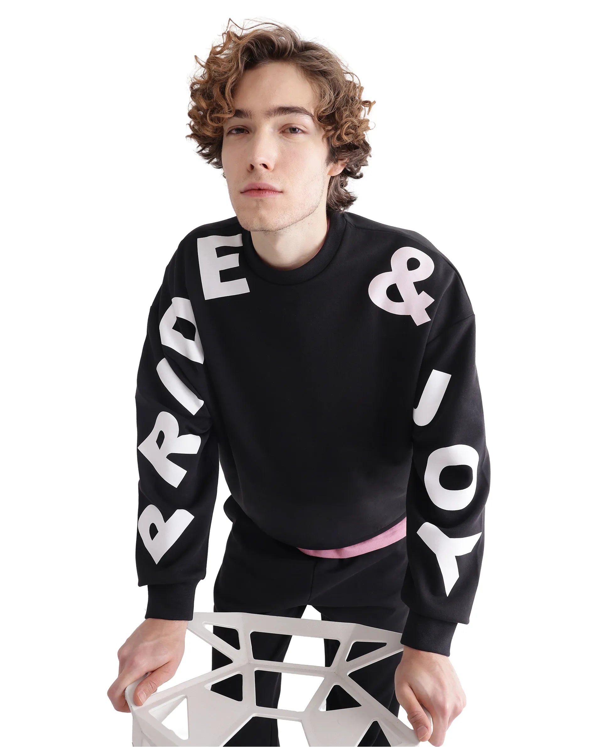 Stylish Men's Designer HoodiesRare Rabbit Men Ricot Black Cotton Blend Fabric Full Sleeve Boxy Fit All Over Typography Print Sweatshirt Stylish Men's Designer HoodiesRare Rabbit Men Ricot Black Cotton Blend Fabric Full Sleeve Boxy Fit All Over Typography Print Sweatshirt