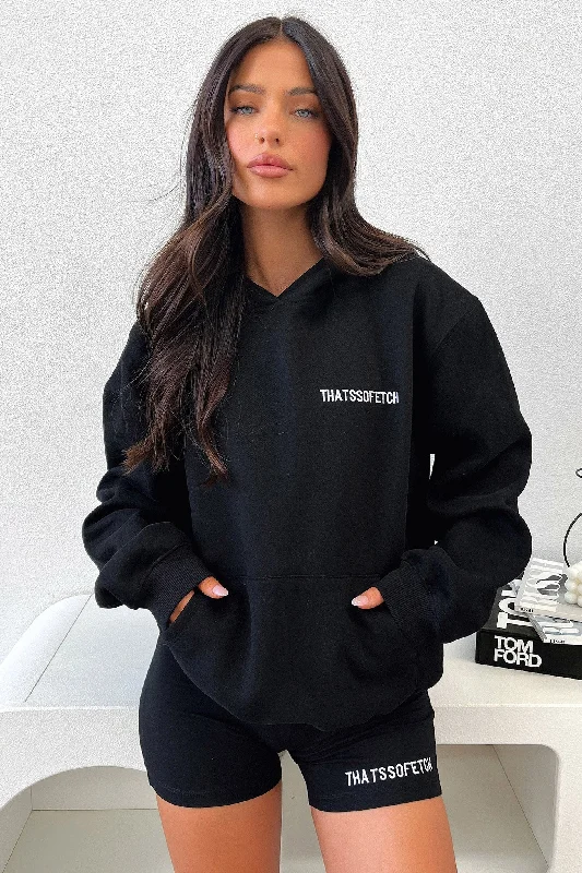 Men's Sweaters with Adjustable HemlinesJaska Hoodie - Black