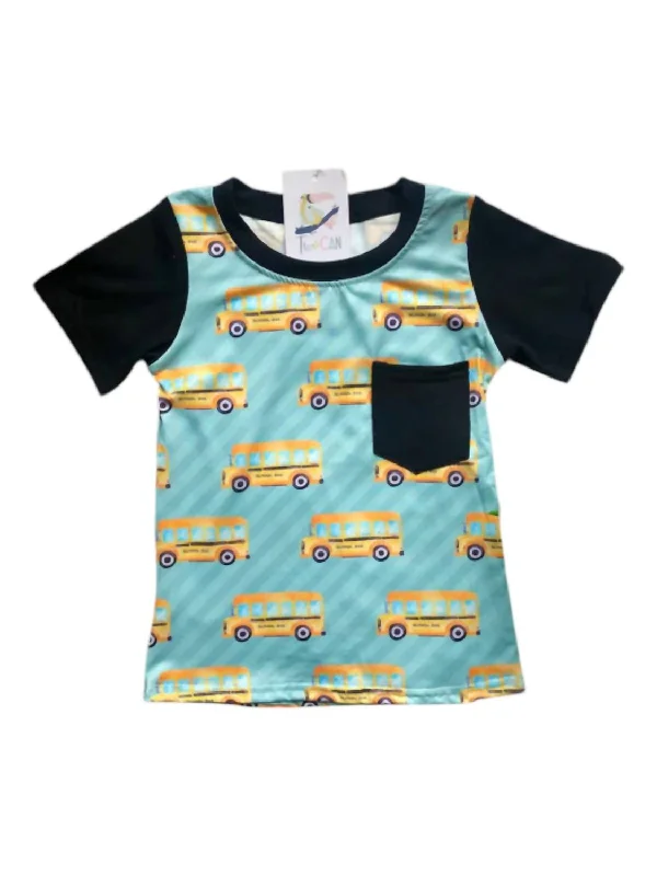 Men's Casual Shirts for Everyday WearBoy's Bus Ride Pocket Tee In Black Multi