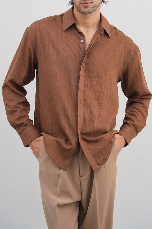Men's Dressy Casual Shirts for Smart-Casual EventsFLOWY PIN STRIPPED SHIRT