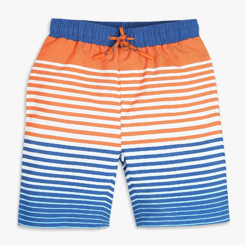 Men's Pants with Contrast Fabric PanelsBoys Comfort Fit Printed Mid Rise Shorts