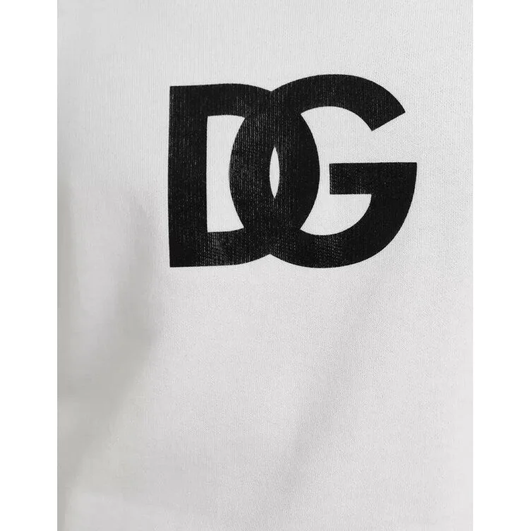 Elegant Men's Shawl-Collar SweatersDolce & Gabbana White Logo Cotton Crew Neck Pullover Men's Sweater (Pre-Owned) Elegant Men's Shawl-Collar SweatersDolce & Gabbana White Logo Cotton Crew Neck Pullover Men's Sweater (Pre-Owned)