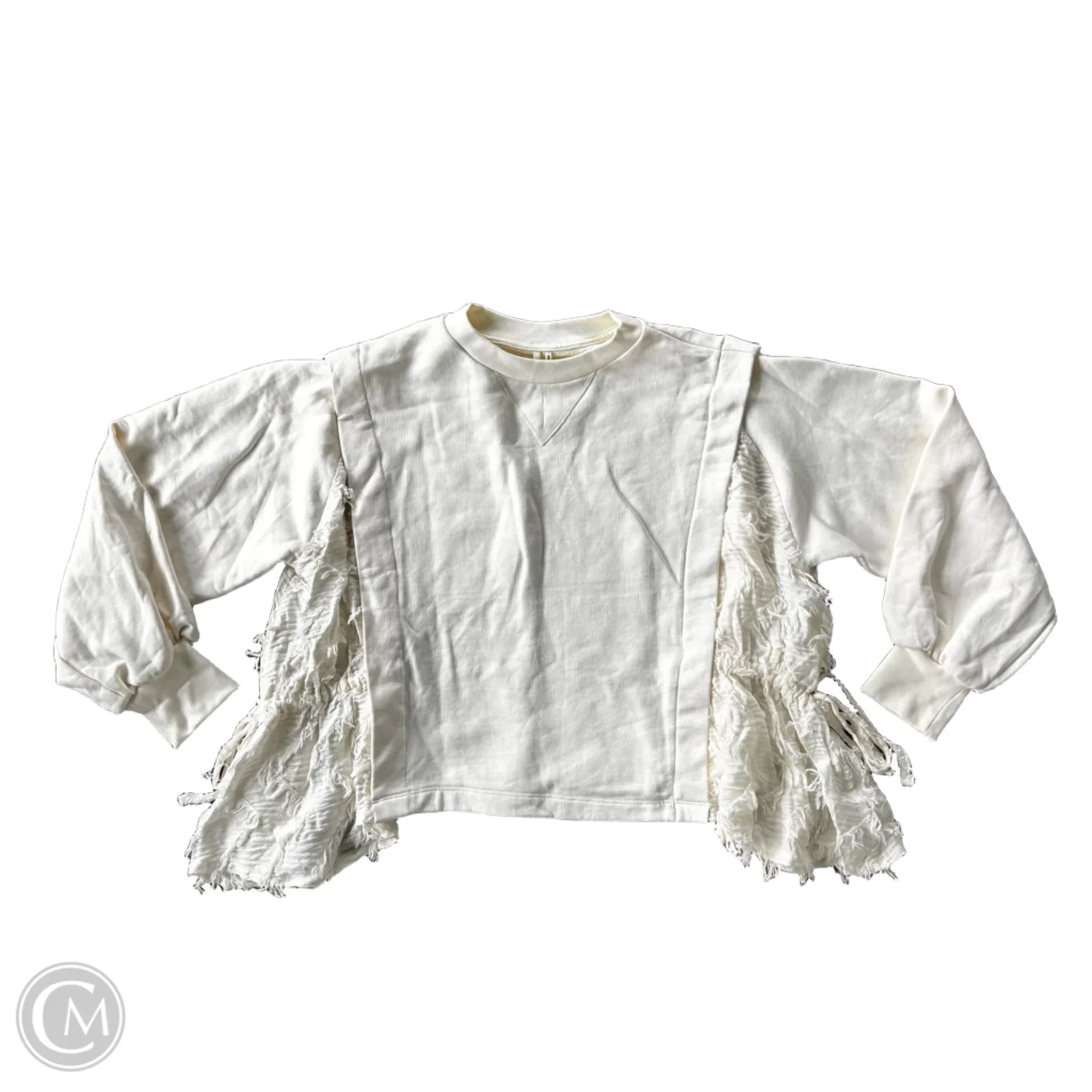 Stylish Men's Designer HoodiesSweatshirt Crewneck By Anthropologie In Cream, Size: Xxs Stylish Men's Designer HoodiesSweatshirt Crewneck By Anthropologie In Cream, Size: Xxs