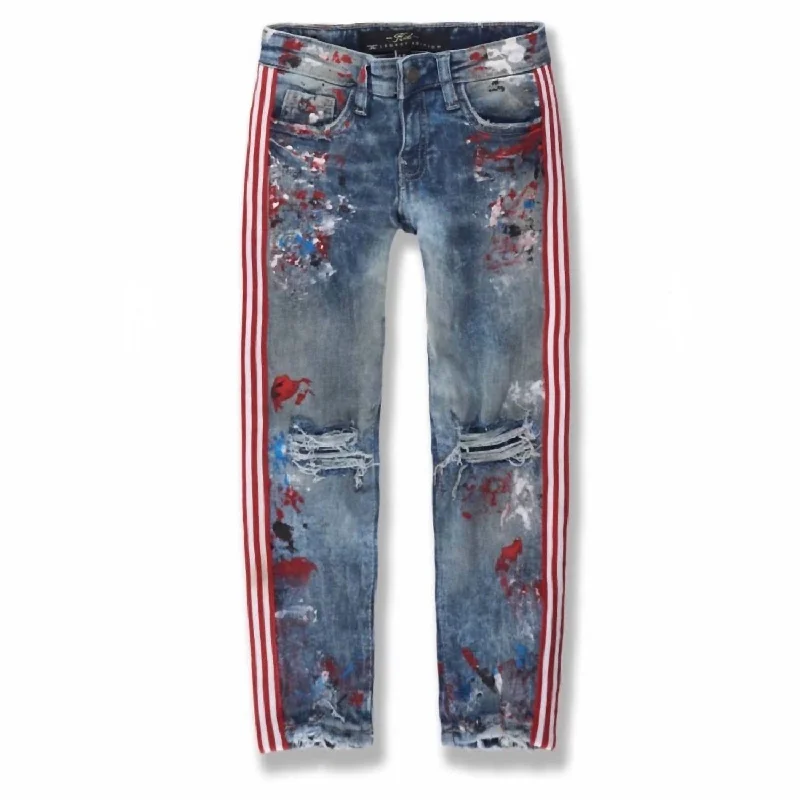 Relaxed-Fit Men's JeansKids Sean Talladega Striped Denim Jeans In South Beach
