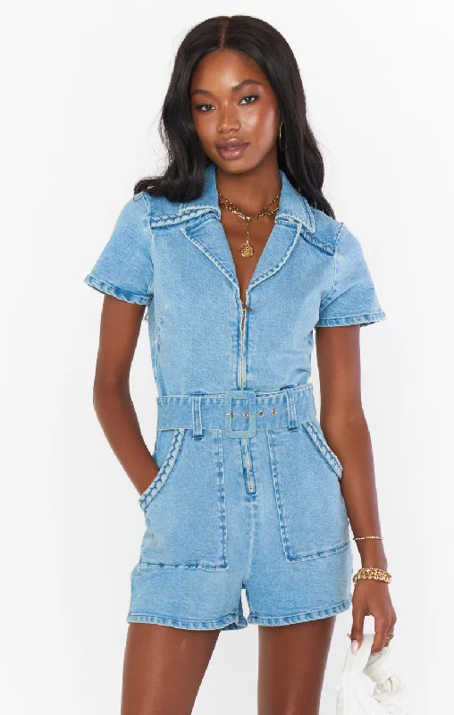 High-Quality Men's JeansOutlaw Romper ~ Light Tide