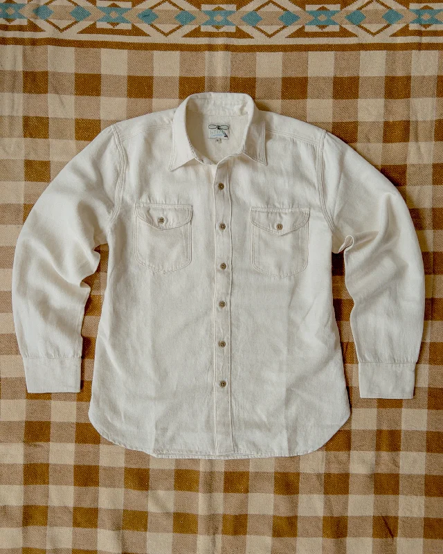 Men's Organic Cotton Shirts for Eco-ConsciousnessCotton/Linen Twill Officer's Shirt - Unbleached Men's Organic Cotton Shirts for Eco-ConsciousnessCotton/Linen Twill Officer's Shirt - Unbleached