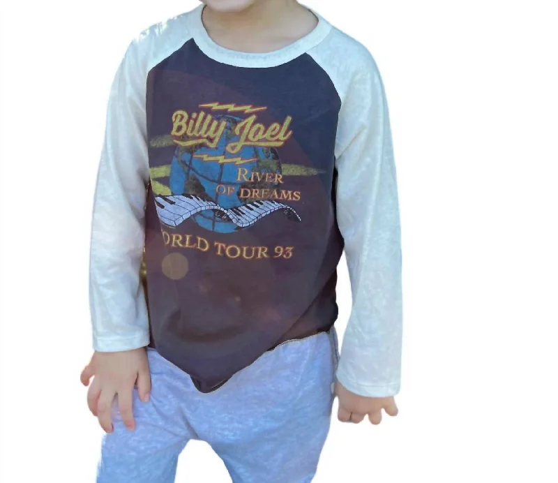 Men's Shirts with Appliqué DetailsKids Billy Joel Recycled Raglan Tee In Black