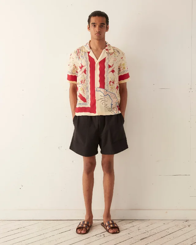 Men's Pattern-Clashing Shirts for Bold FashionFlorida Map Short Sleeve Shirt
