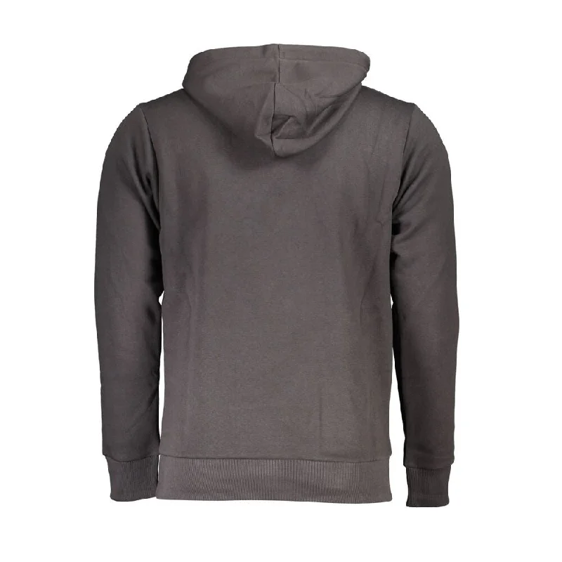 Durable Men's Acrylic SweatersU.S. Grand Polo Chic Gray Hooded Sweatshirt with Embroidery Men's Detail