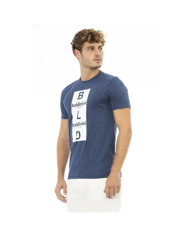 Men's Shirts with High NecksBaldinini Trend Men's Blue Cotton T-Shirt - M