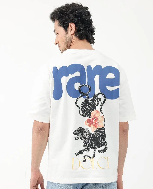 Men's Shirts with CollarsRare Rabbit Articale Men's Cher Off White Cotton Fabric Crew Neck Oversized Fit Graphic Print T-Shirt Men's Shirts with CollarsRare Rabbit Articale Men's Cher Off White Cotton Fabric Crew Neck Oversized Fit Graphic Print T-Shirt