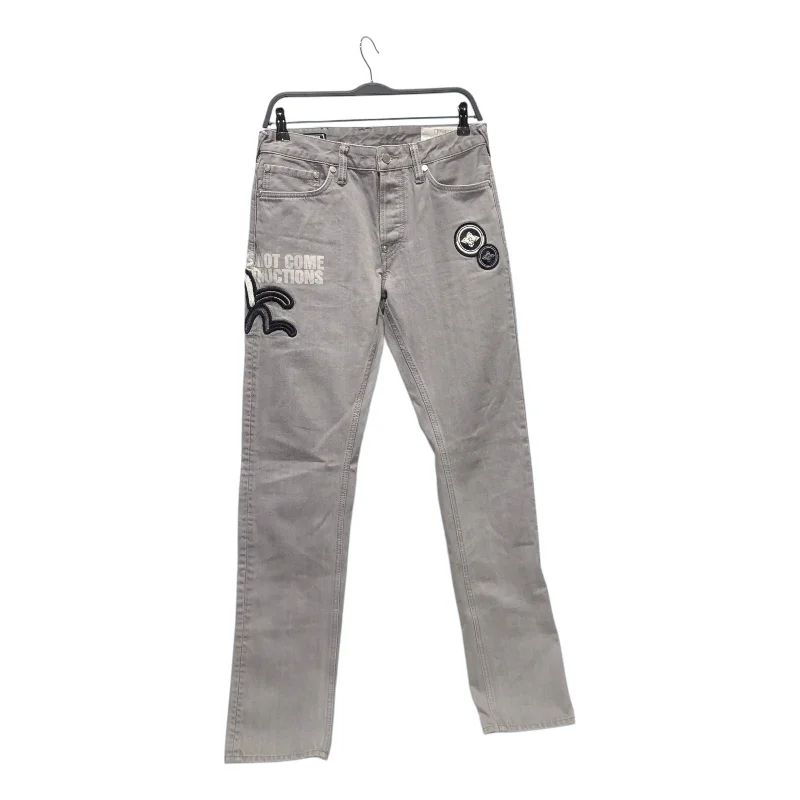 High-Waisted Bootcut Men's JeansEVISU/Bottoms/30/Graphic/Denim/GRY/Black & White Patches w/ Print