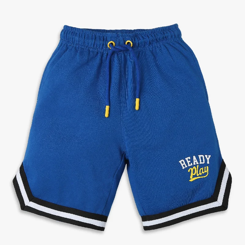 Men's Pants with Logo EmbossmentsBoys Oversize Knee Length Solid Shorts