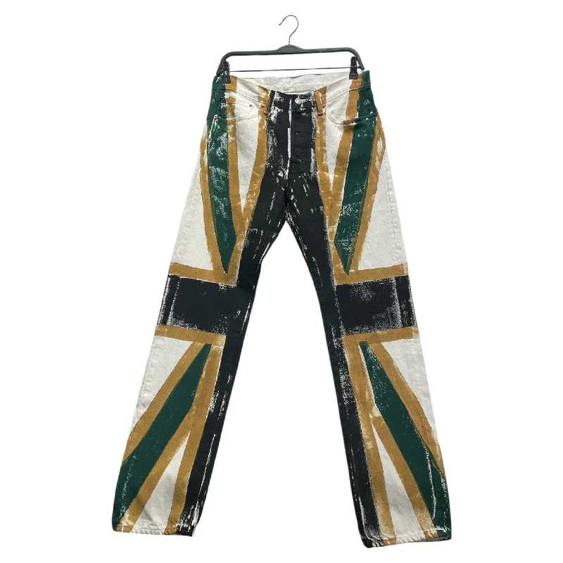 Affordable Designer Men's JeansDENIM TEARS/Straight Pants/31/Denim/WHT/All Over Print/Jamaican flag