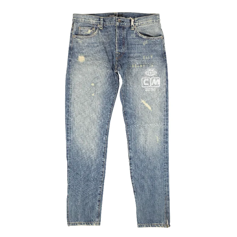 Men's Jeans with PocketsVisitor On Earth Distressed Jeans - Blue